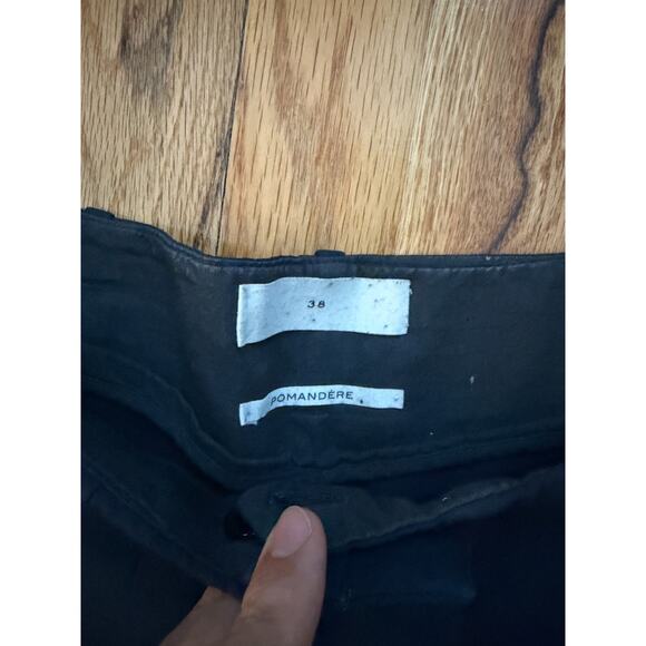 Pomandere Womens Zipper Fly High Rise Linen Pants Navy blue Size 4 30x 25 - Picture 2 of 4